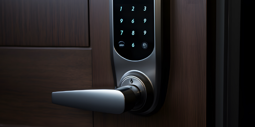 Smart Lock closeup on a door.